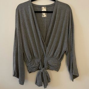 Blu Pepper Long Sleeve Tie Waist Blouse